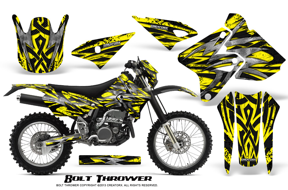 Suzuki DRZ400 Enduro Graphics Kit Bolt Thrower Yellow BB NP